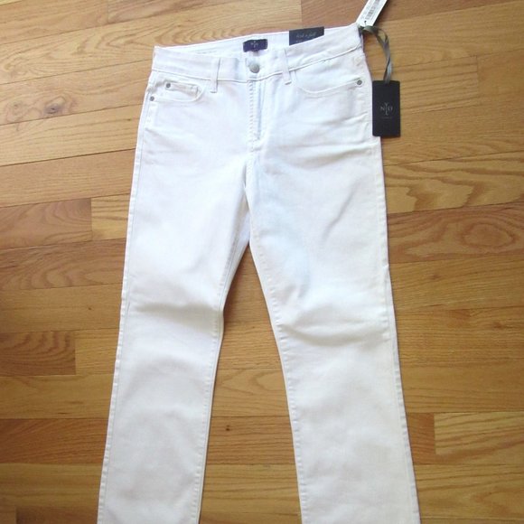 NYDJ Denim - New w Tags, NYDJ Marilyn Straight Optic White Jeans in Size 4 Inseam 32